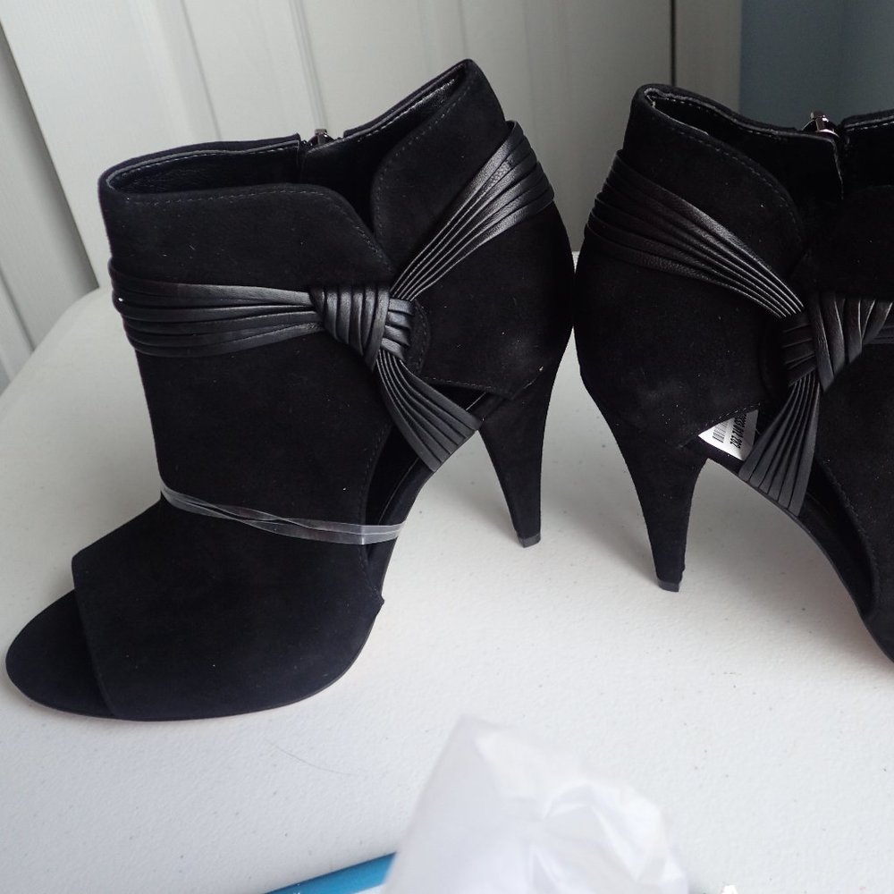 Vince Camuto Peep-Toe Suede Booties - Annavay
